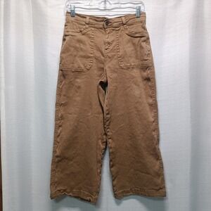 Kuhl Seaboard Pants Womens 4 Reg Sawdust Wide Leg Cropped Linen Blend Beach 6451